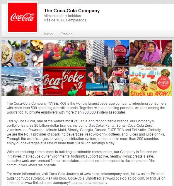 Coca Cola en LinkedIn