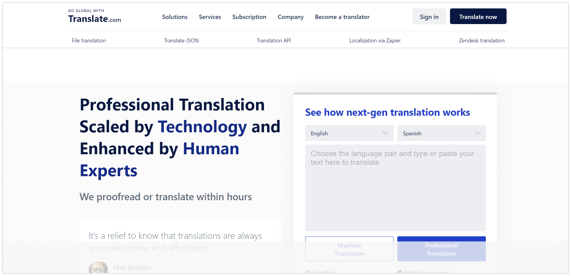 Translate.com-Website